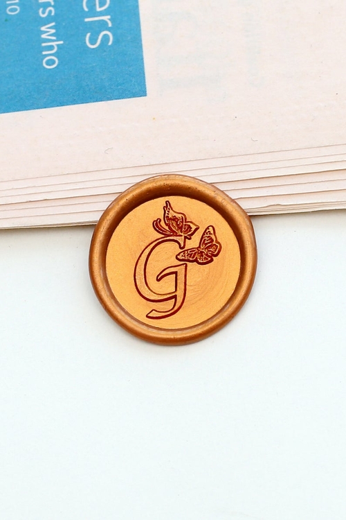 initial with Butterfly wax seal stamp,Custom wedding