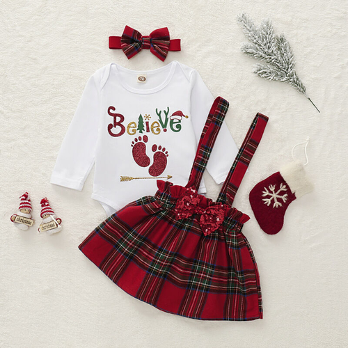 3PCS 2020 Toddler Baby Girls Christmas Sets For