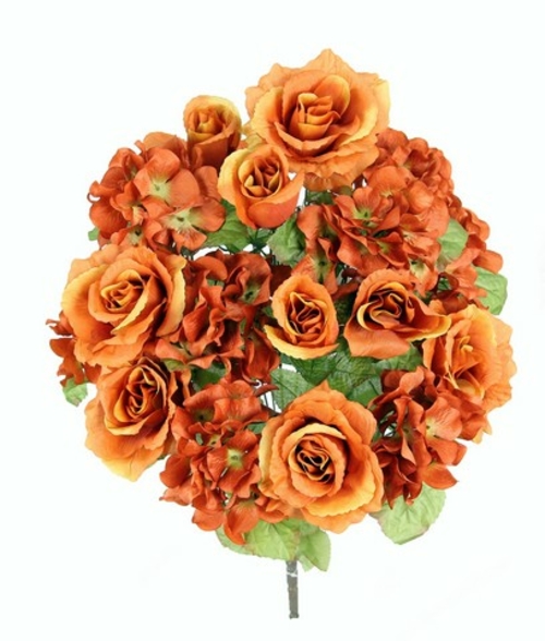 Admired by Nature GPB5323-CINN MIX Artificial Full Blooming Rose & Hyd