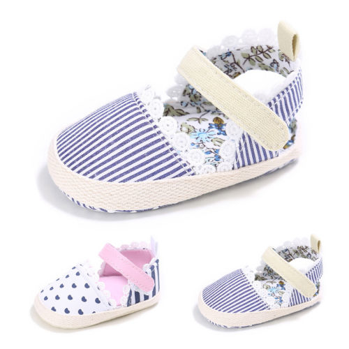 Infant Baby Girl Lace Soft Sole Pram Shoes