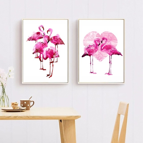 Modern Nordic Flamingo Prints Wall Art Decor ,