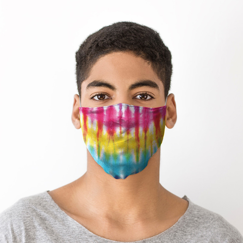 Rainbow Tie Dye Face Covering - Large
