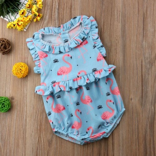 Toddler Baby Girls Flamingo Cartoon One piece