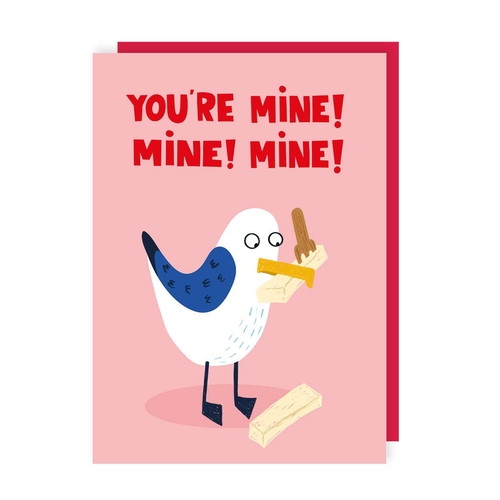 You're Mine Seagull Valentine's Card (Pack of 6)