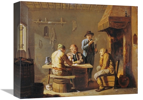 Global Gallery GCS-266643-16-142 16 in. Peasants Playing Cards by a Co