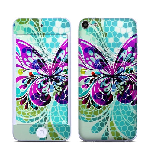 DecalGirl IPT6-BFLYGLASS Apple iPod Touch 6G Skin - Butterfly Glass