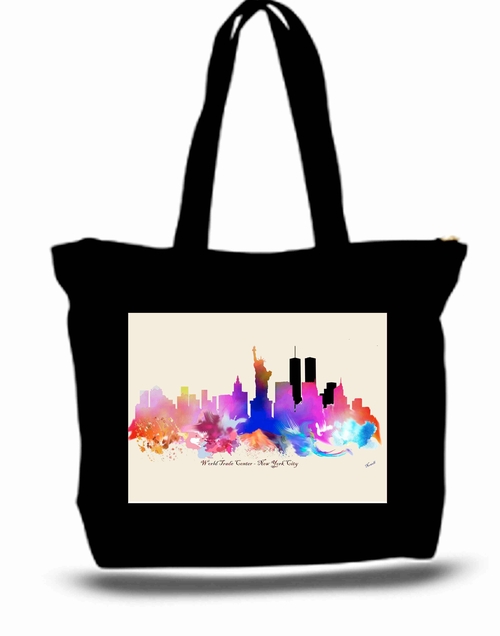 City Of New York City Skyline Tote New Zipper Bag