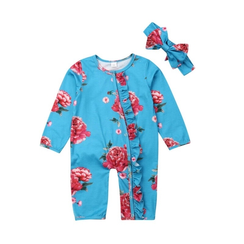 Newborn Baby Girl Boys Romper Clothes Long Sleeve