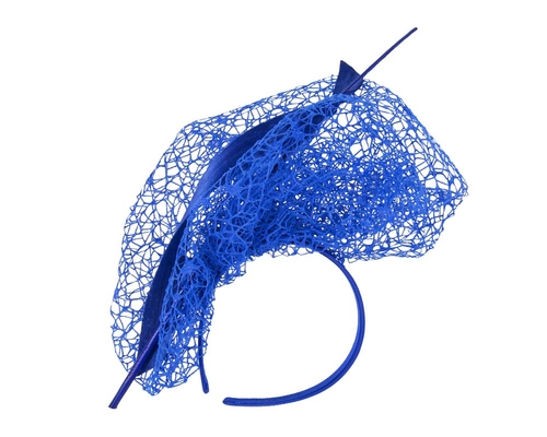 Bespoke royal blue lace fascinator