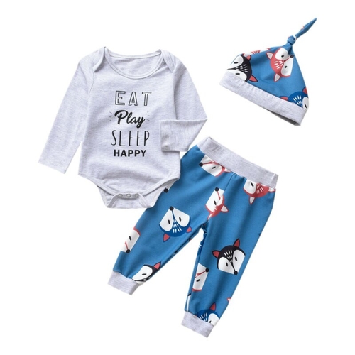 Pudcoco Autumn 3PCS Newborn kids Baby Boy Girl