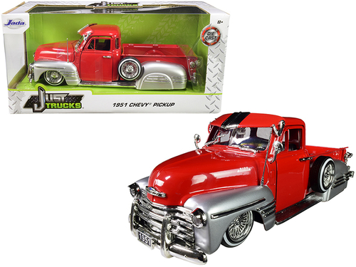 1951 Chevrolet Lowrider Pickup Truck Red and Silver \Just Trucks\"