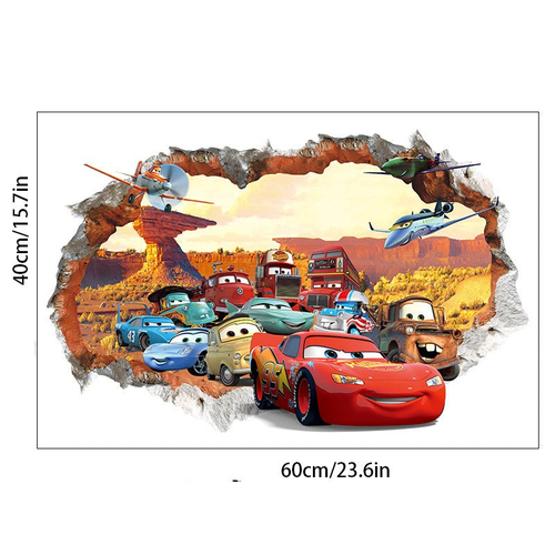 Car Story Children's Room Wall Sticker Self adhesive Poster Cartoon 3D