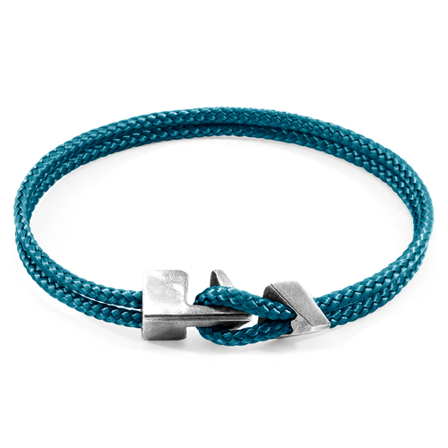 Ocean Blue Brixham Silver and Rope Bracelet