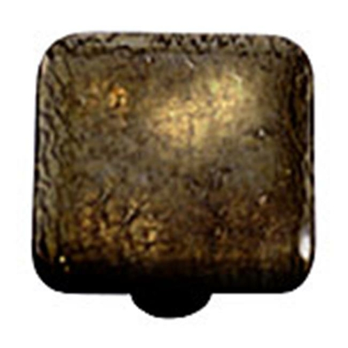 Hot Knobs HK4004-KB Metallic Gold Irid Square Glass Cabinet Knob - Bla