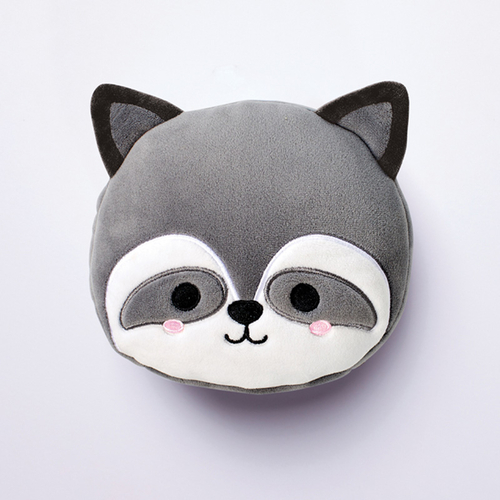 Cutiemals Raccoon Relaxeazzz Plush Round Travel Pillow & Eye Mask Set
