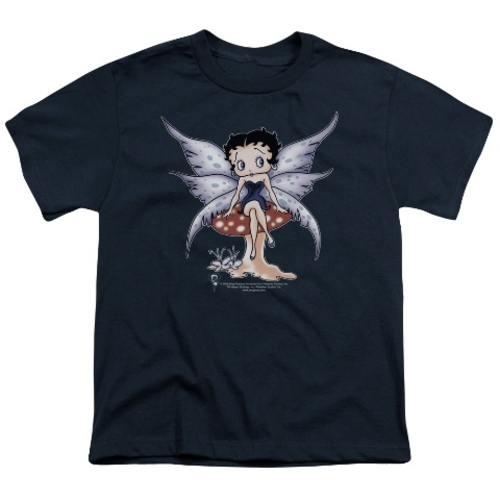 Boop-Mushroom Fairy - Short Sleeve Youth 18-1 Tee - Navy, Large