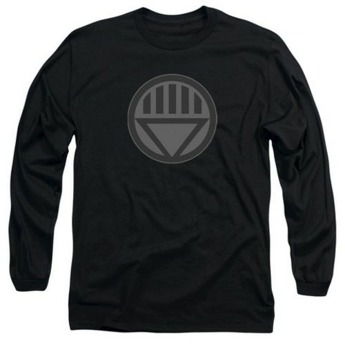 Trevco Green Lantern-Black Symbol Long Sleeve Adult 18-1 Tee, Blac