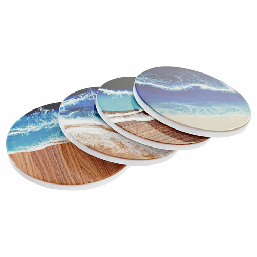 Coasters DKD Home Decor Dolomite Beach Cork Mediterranean (4 pcs)