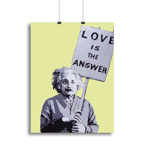 Banksy Love Is The Answer Yellow Canvas Print or Poster