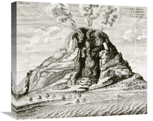 Global Gallery GCS-266671-22-142 22 in. Engraving of Vesuvius Erupting