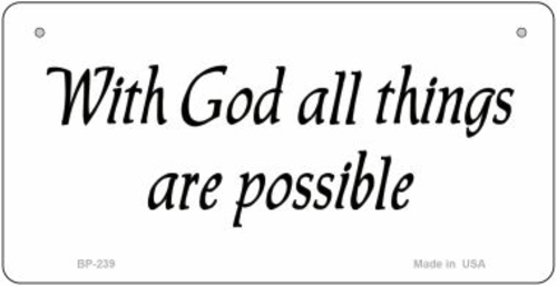 Smart Blonde BP-239 3 x 6 in. With God All Things Novelty Metal Bicycl