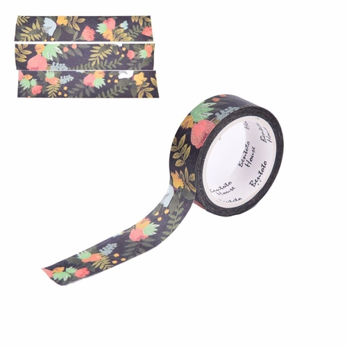 15mm*7m Dark Flowers Washi Tape DIY Decorative