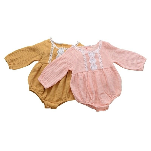 Newborn Baby Girl Lace Cotton Liner Bodysuit