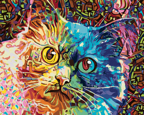 Paint by Numbers - COLOURFUL PAINTED CAT