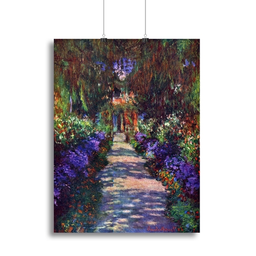 Garden at Giverny by Monet Canvas Print or Poster