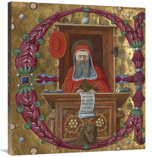 36 in. Initial E - Saint Jerome in His Study Art Print - Unknown 15th 