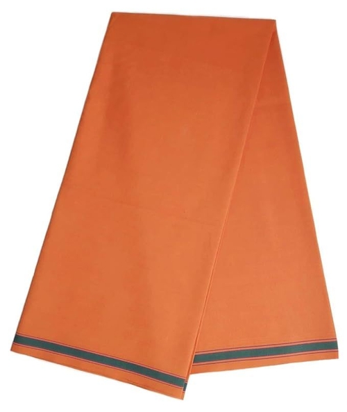 Pure Cotton Orange Lungi for Men, 2.25 meters long in multicolored