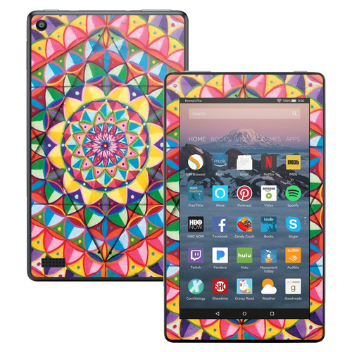 MightySkins AMKF717-Rainbow Kaleidoscope Skin for Amazon Kindle Fire 7
