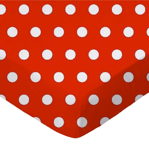 SheetWorld Fitted Cradle Sheet - 100% Cotton Woven - Polka Dots Red,