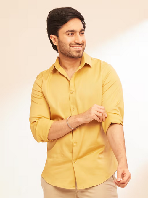 Men'S Full Sleeve Solid Cotton Blend Shirt For Men (Size-S)