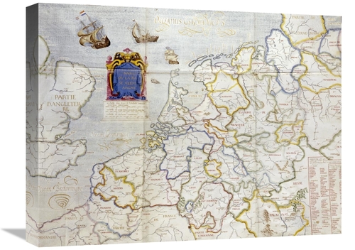 Global Gallery GCS-266163-22-142 22 in. Watercolour Map of Northern Eu