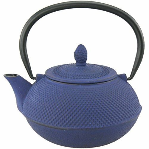 Creative Home 73481 30 oz Kyusu Cast Iron Tea Pot - Blue