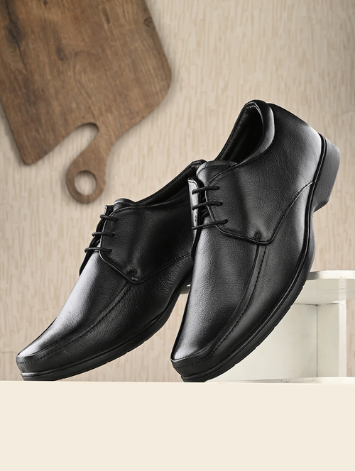 Men Solid Black Slip On Derby (Size-UK-7) (Color-BLACK)