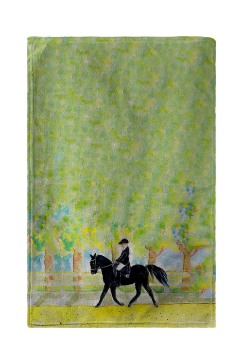 Betsy Drake BT141 Black Horse & Rider Beach Towel - 30 x 50 in.