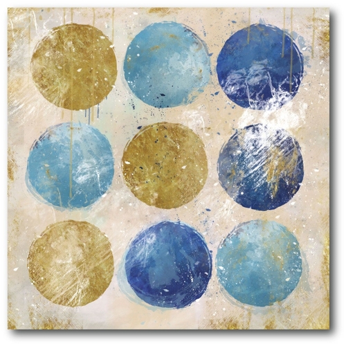 Courtside Market WEB-GBS158-30x30 30 x 30 in. Circles Blue & Gold Gall