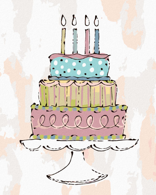 Paint by Numbers - PINK BIRTHDAY CAKE (HALEY BUSH)