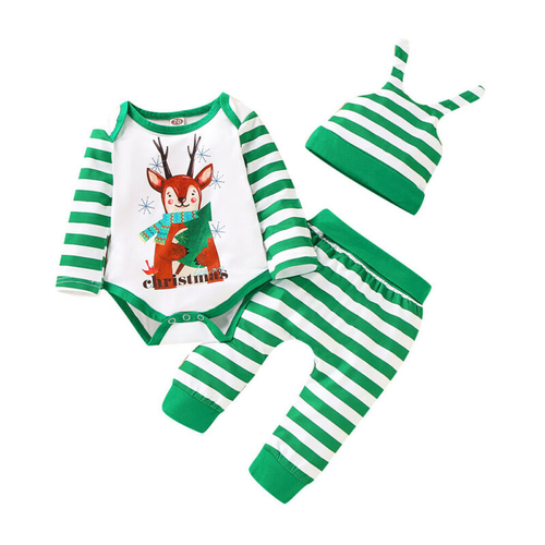 Christmas baby clothes Elk 3pcs set Newborn Infant