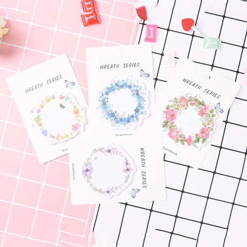 Creative Flower Wreath Sticky Notes Post Notepad
