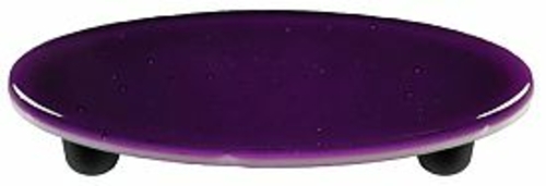 Hot Knobs HK1045-POB Violet Striker Oval Glass Cabinet Pull - Black Po