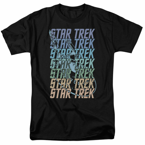 Trevco CBS956-AT-9 Star Trek & Multi Logo Enterprise Short Sleeve Adul