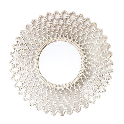 Wall mirror DKD Home Decor Crystal White MDF Wood Stripped (90 x 2,5 x