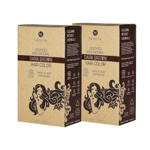 Dark Brown Natural Hair Color Combo Kit 200g+200g,CERTIFIED 100%