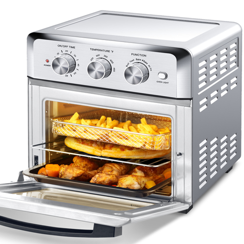 Stainless steel 1500W Air fryer toaster oven with 4 blades