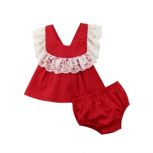 XMAS Newborn Baby Girl Lace Princess Top Dress