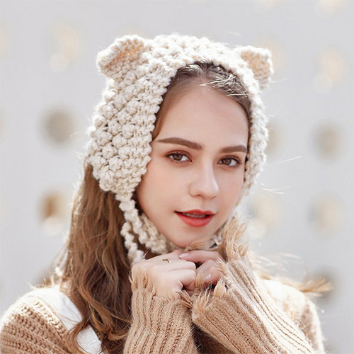 Knitted Cat Ears Hat