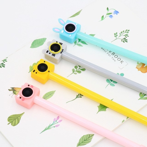 2PCS 0.5mm New Cute Color Camera Pens Gel Black